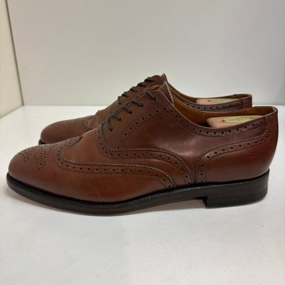 EUC Crockett & Jones x Polo Ralph Lauren Brown Calf Wingtip Benchmade England 11 - Picture 2 of 14